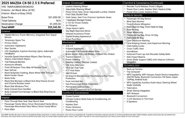 2025 Mazda CX-50 Preferred