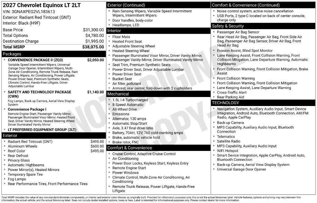 New 2027 Chevrolet Equinox LT SUV