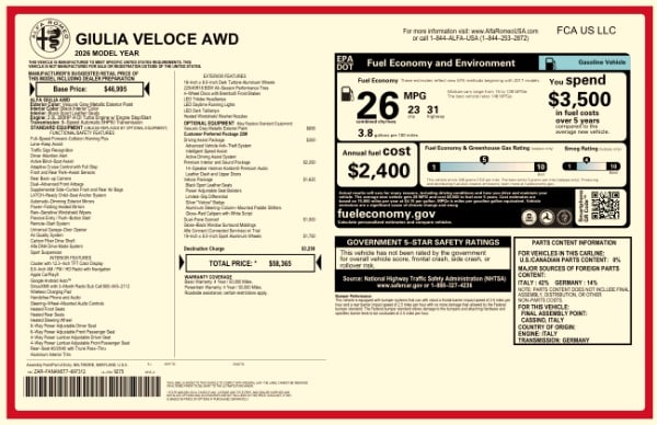 2026 Alfa Romeo Giulia