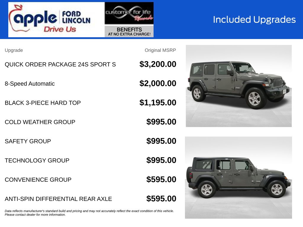 Certified 2019 Jeep Wrangler Unlimited Sport S SUV