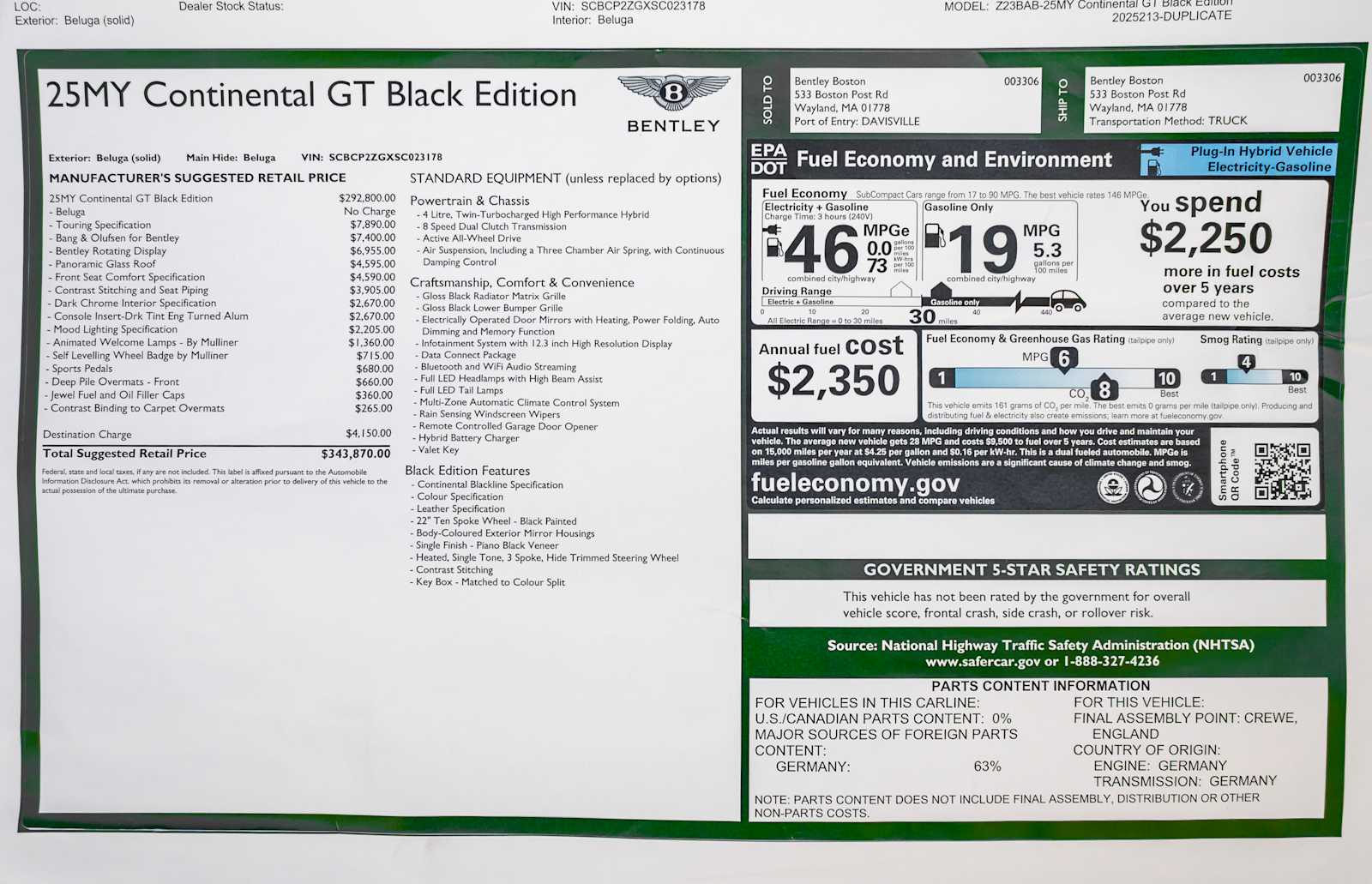 2025 Bentley Continental GT Black Edition - Photo 50