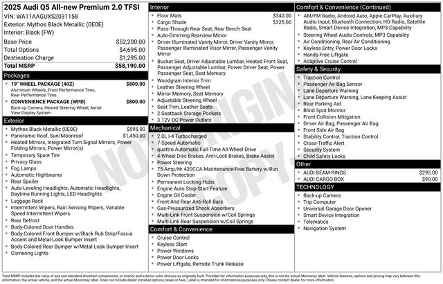 Certified 2025 Audi Q5 2.0T Premium SUV