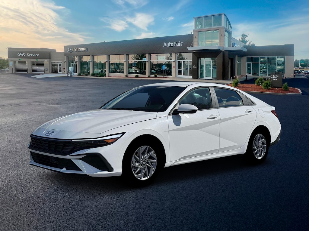 New 2026 Hyundai Elantra Hybrid Blue Sedan