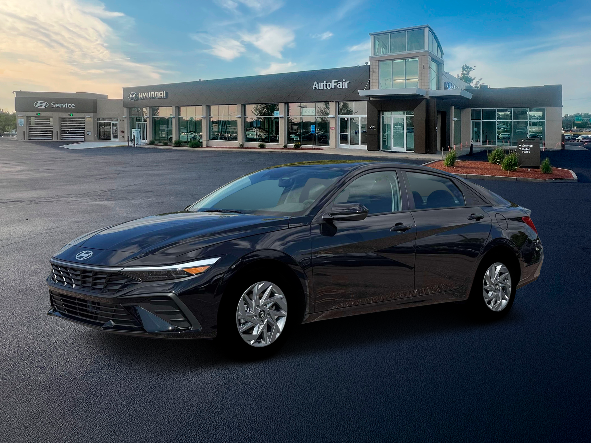New 2026 Hyundai Elantra Hybrid Blue Sedan