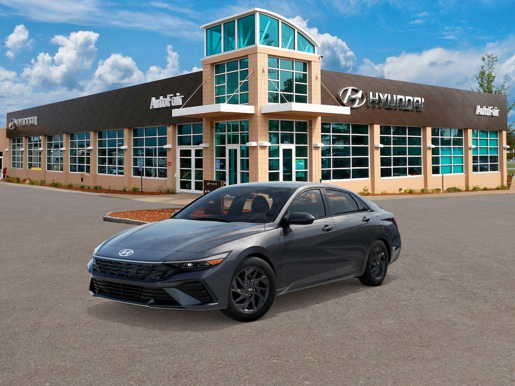 New 2026 Hyundai Elantra Hybrid Blue Sedan