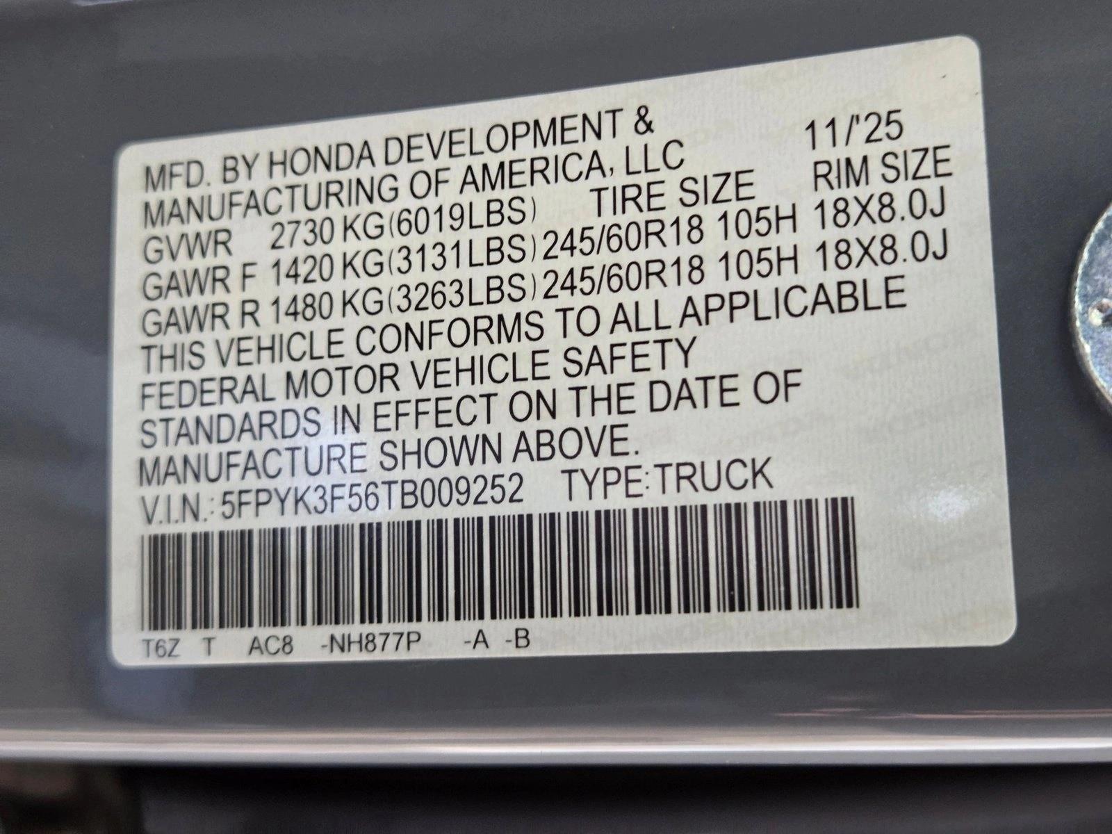 2026 Honda Ridgeline RTL - Photo 16