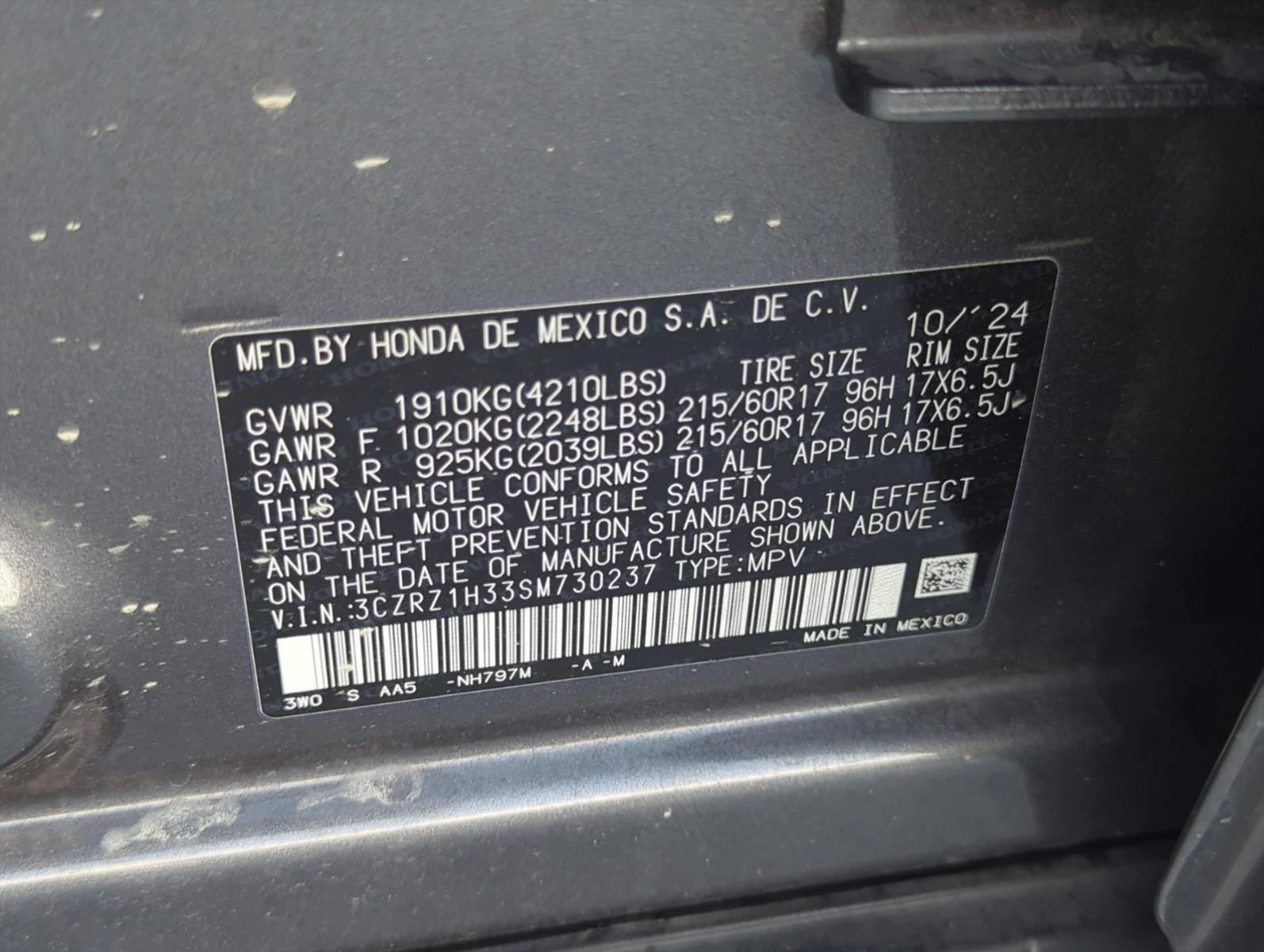 Used 2025 Honda HR-V LX SUV