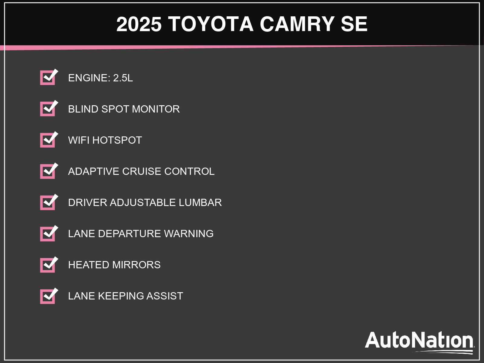 Used 2025 Toyota Camry SE Sedan
