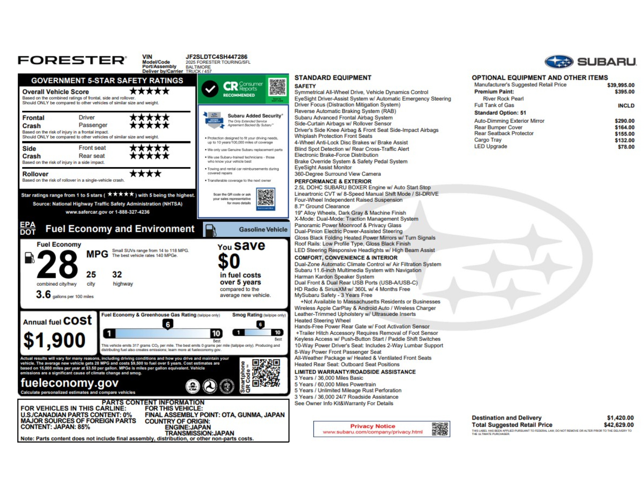 Used 2025 Subaru Forester Touring