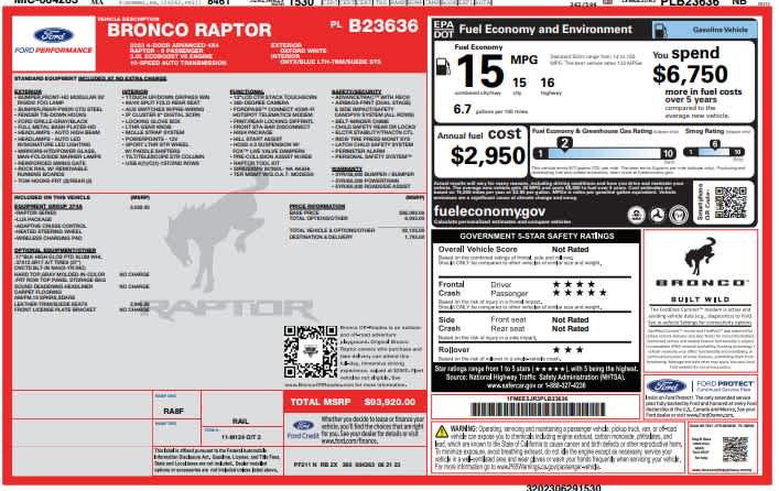 Used 2023 Ford Bronco Raptor SUV