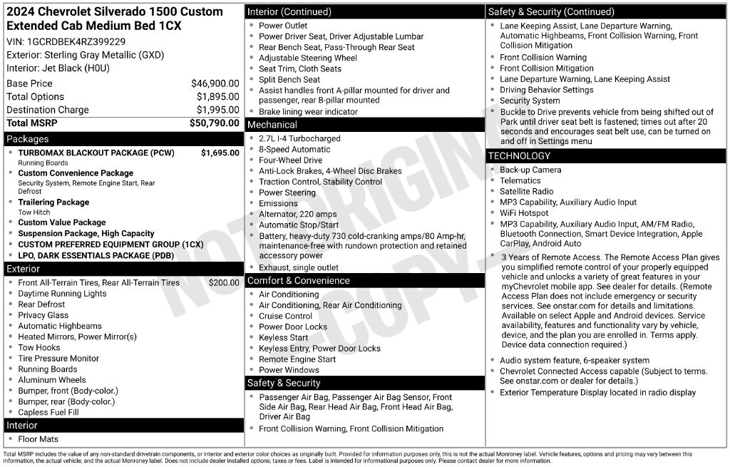 Used 2024 Chevrolet Silverado 1500 Custom Truck