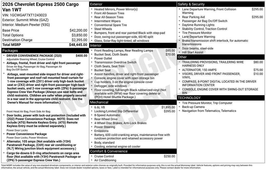 2026 Chevrolet Express Cargo Work Van - Photo 25