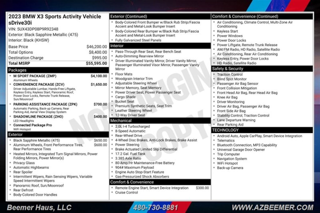 Certified 2023 BMW X3 sDrive30i sDrive30i SUV