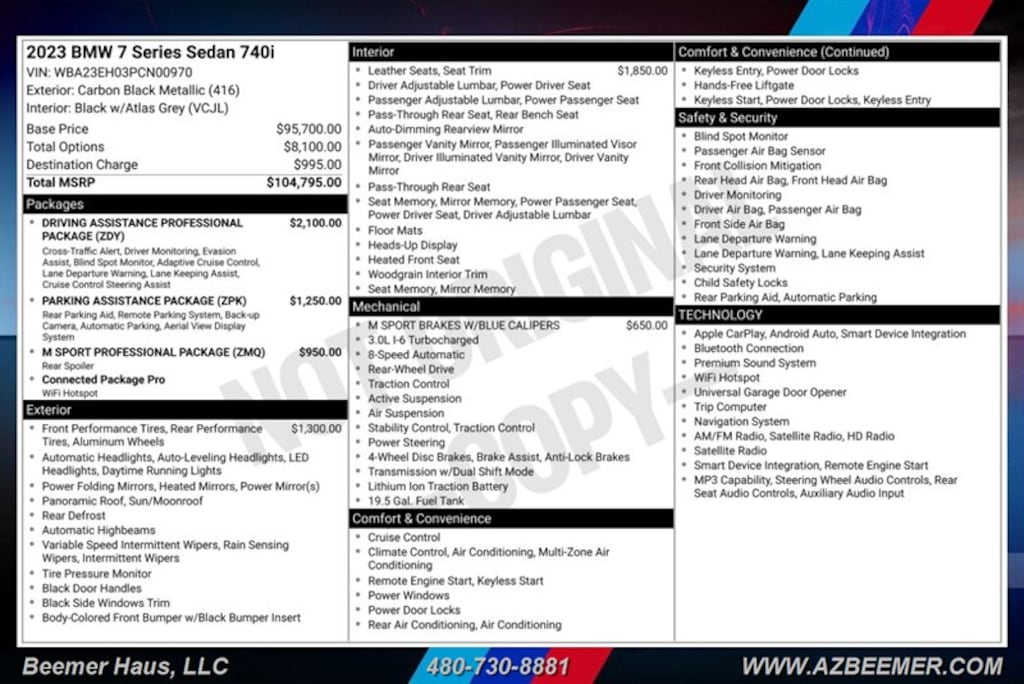 Certified 2023 BMW 7 Series 740i 740i Sedan