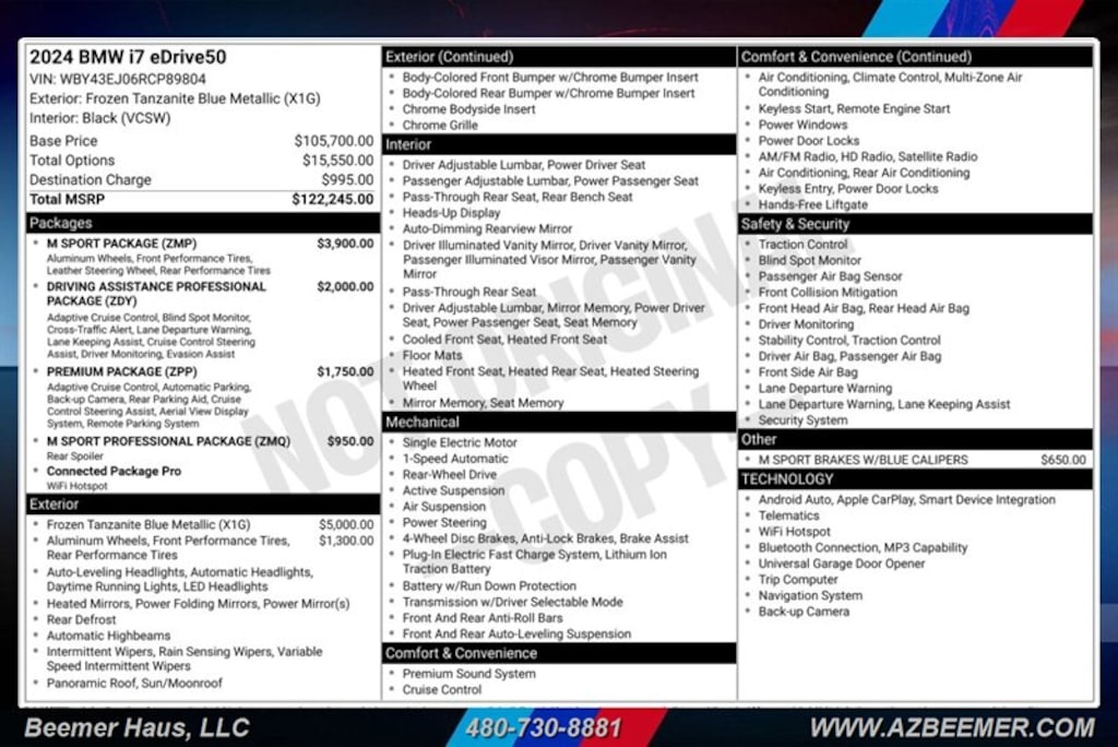 Certified 2024 BMW i7 eDrive50 Sedan