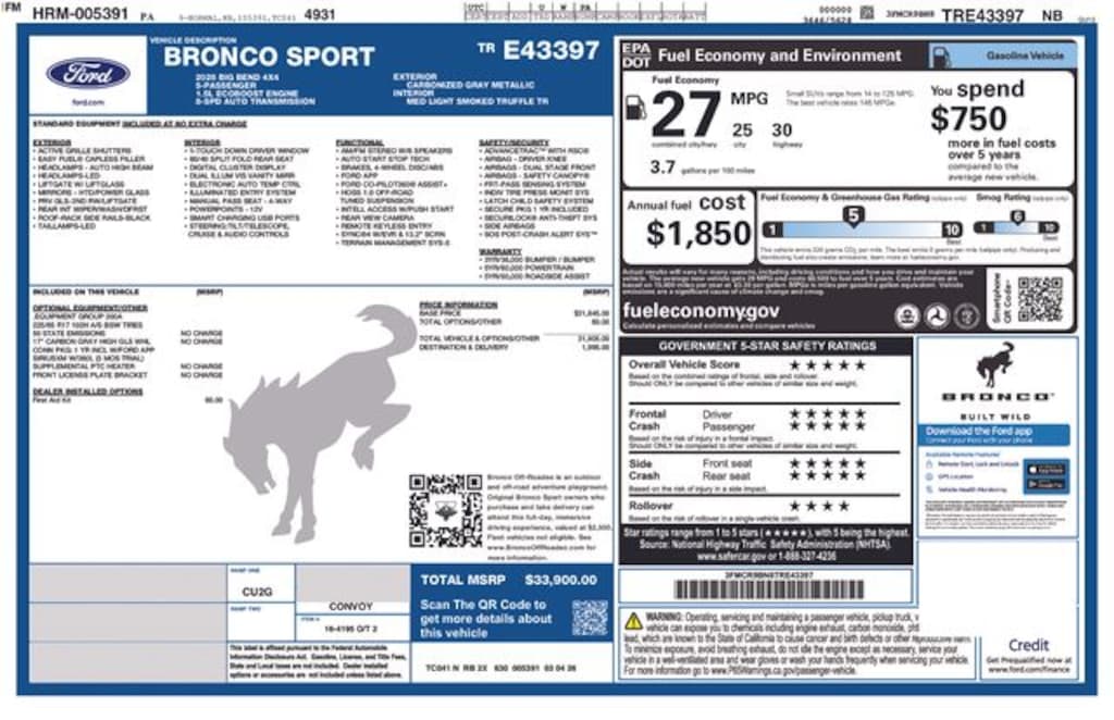 New 2026 Ford Bronco Sport Big Bend SUV