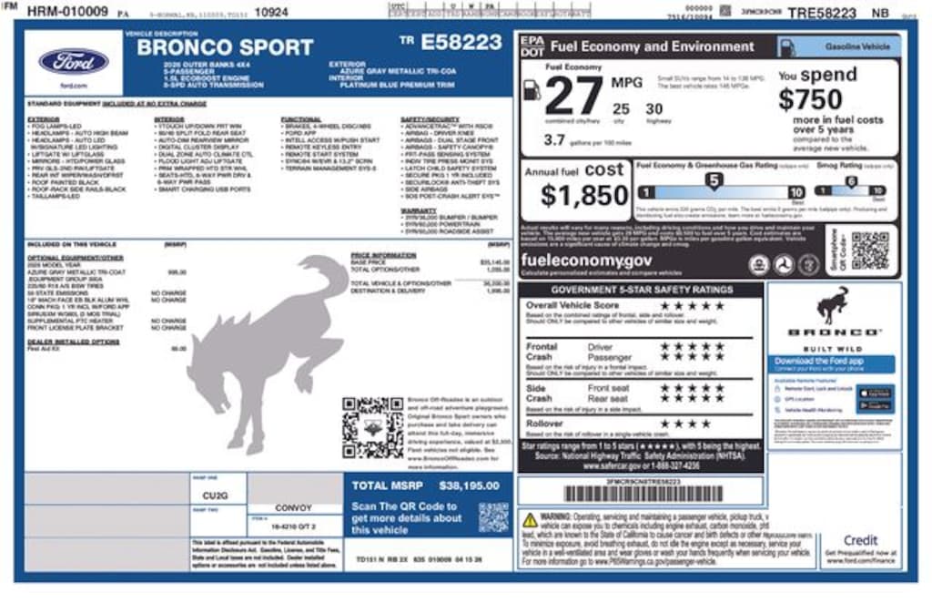 New 2026 Ford Bronco Sport Outer Banks SUV