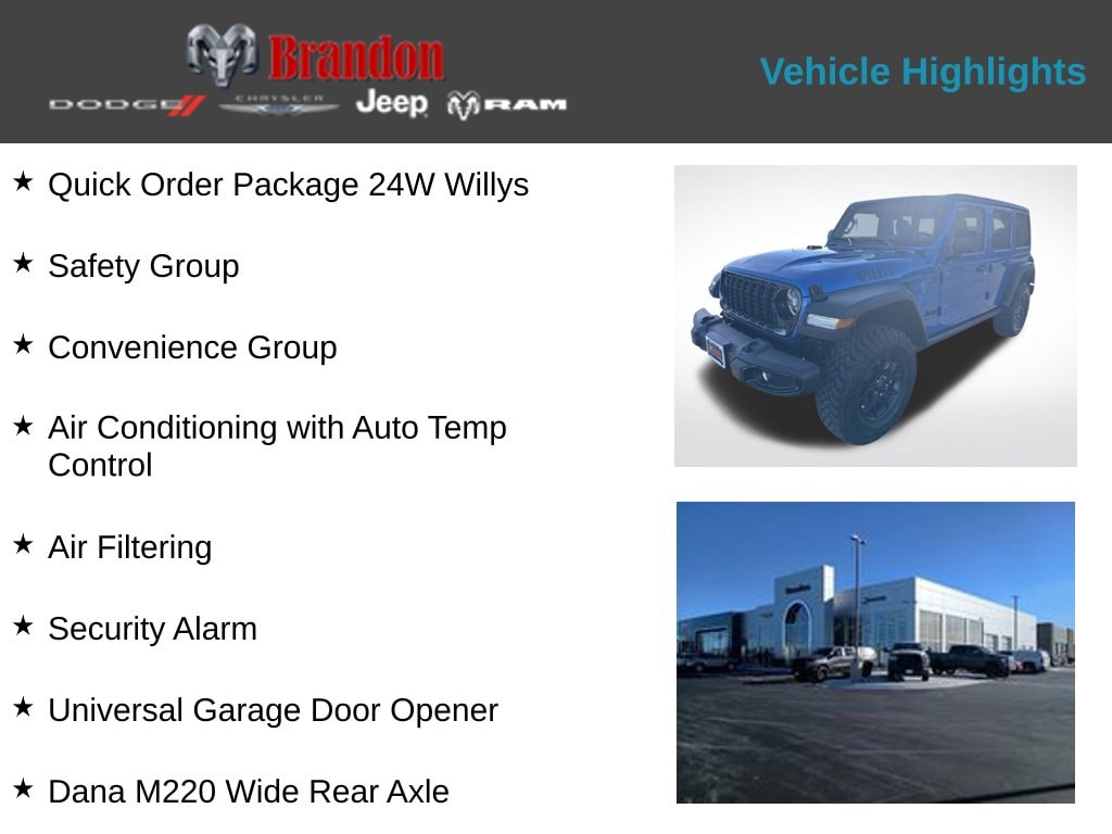 New 2026 Jeep Wrangler Willys Sport Utility