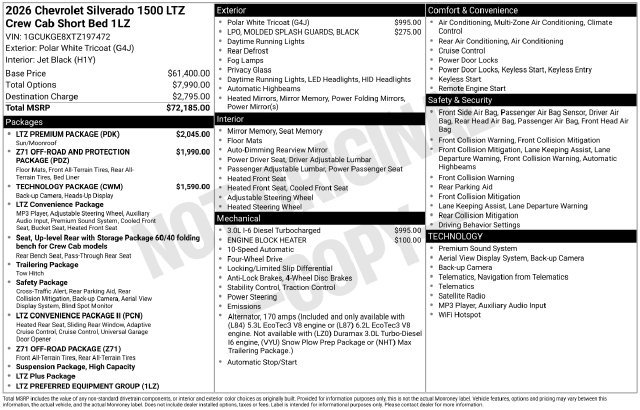Used 2026 Chevrolet Silverado 1500 LTZ Truck