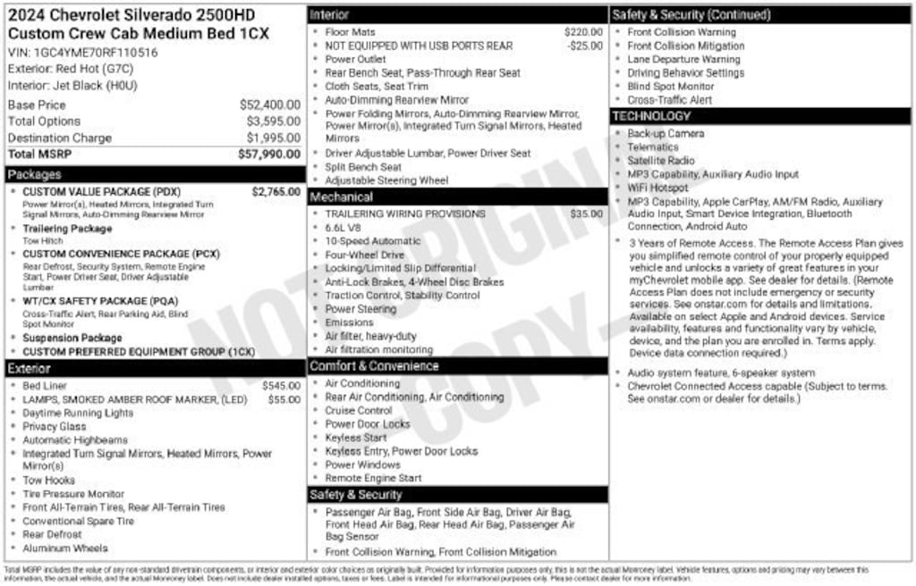 Used 2024 Chevrolet Silverado 2500 HD Custom Truck