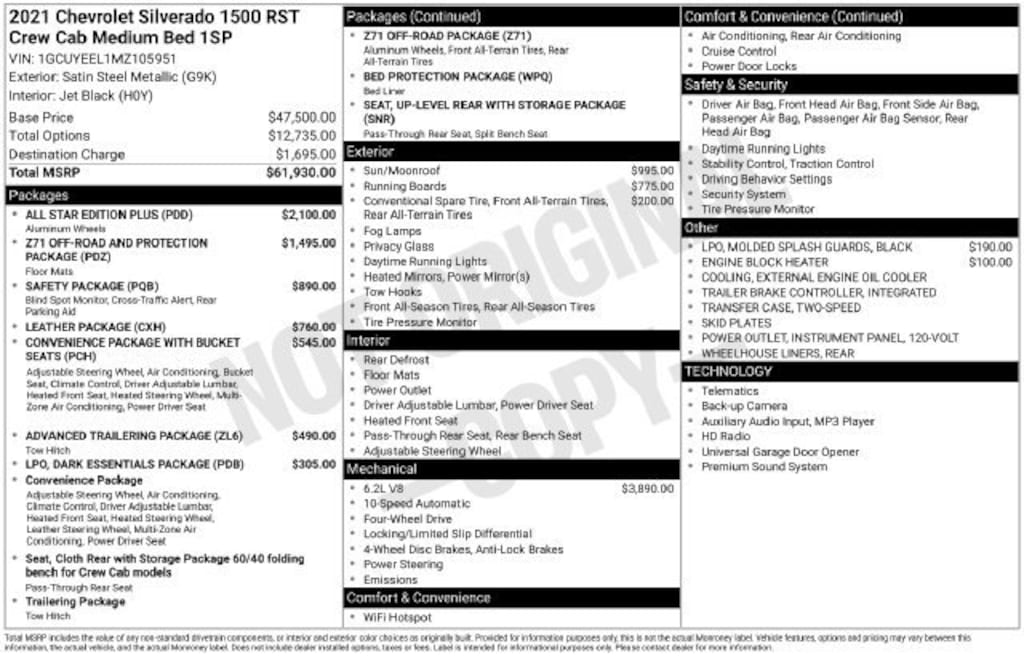 Used 2021 Chevrolet Silverado 1500 RST Truck