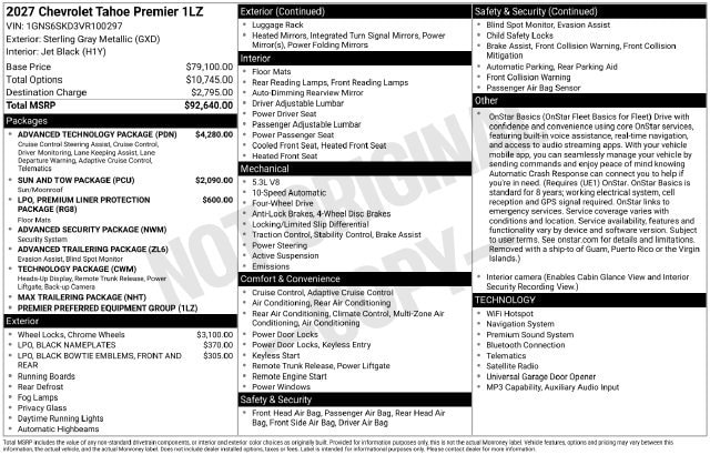 2027 Chevrolet Tahoe Premier - Photo 2