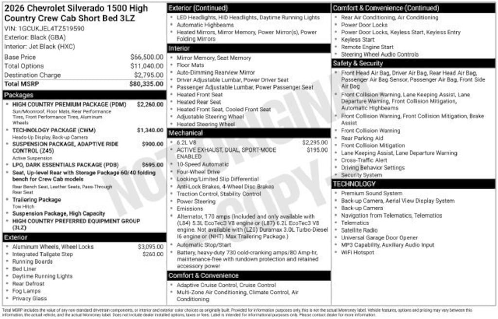 New 2026 Chevrolet Silverado 1500 High Country Truck