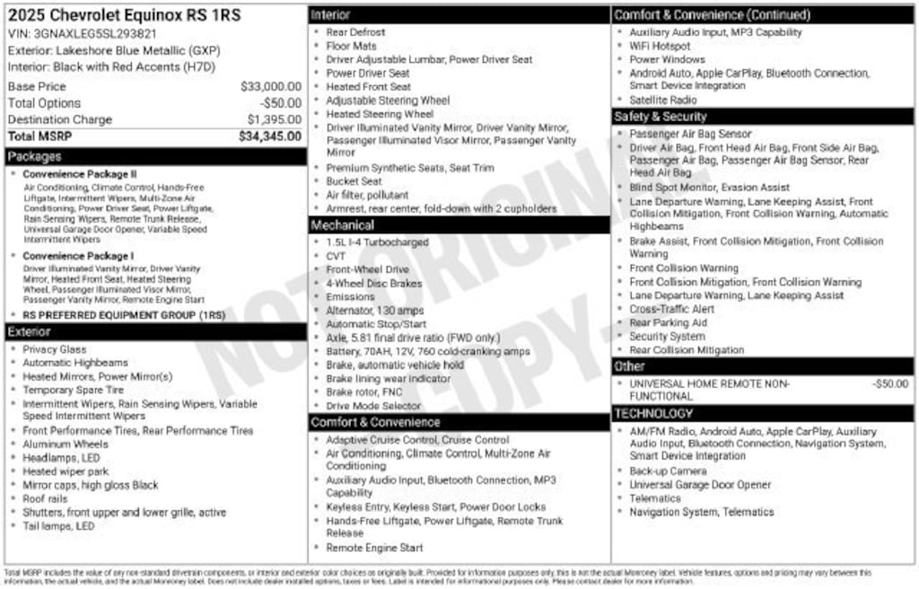Used 2025 Chevrolet Equinox RS SUV