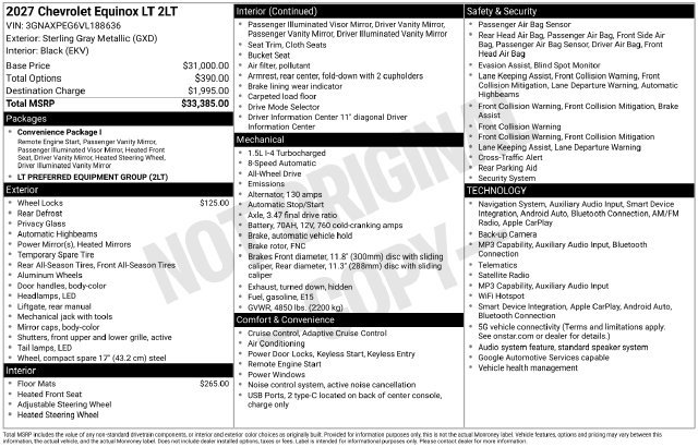 New 2027 Chevrolet Equinox LT SUV