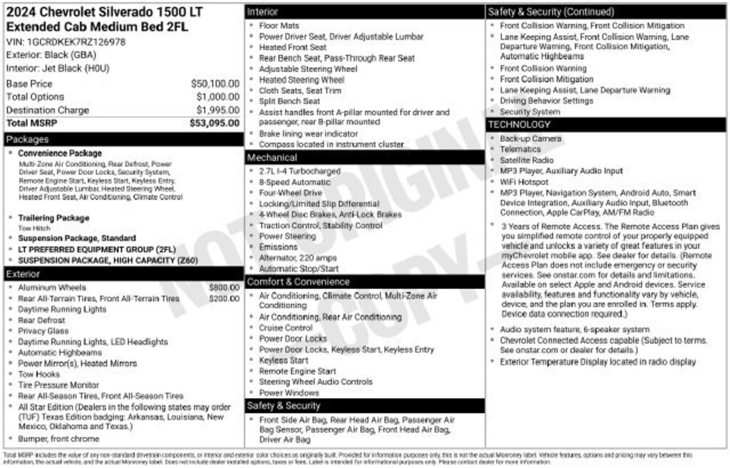 Used 2024 Chevrolet Silverado 1500 LT (2FL) Truck
