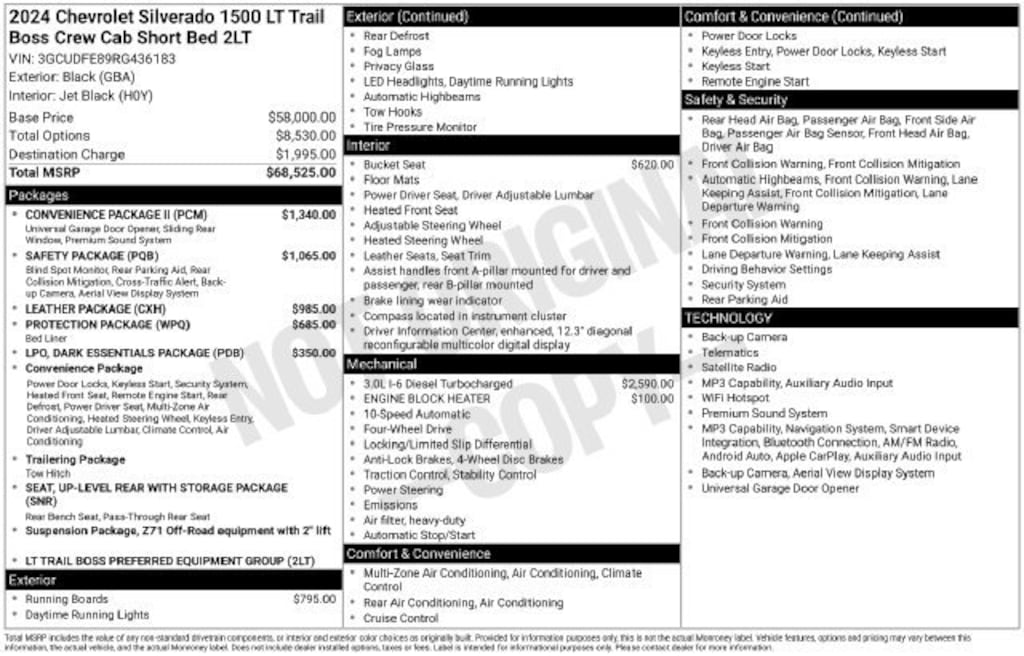 Used 2024 Chevrolet Silverado 1500 LT Trail Boss Truck