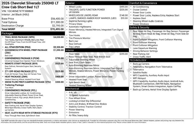 New 2026 Chevrolet Silverado 2500 HD LT Truck