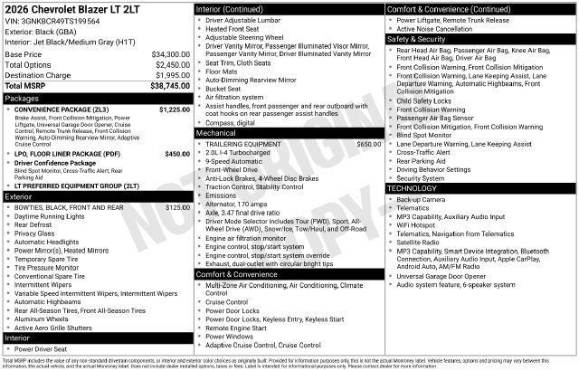 New 2026 Chevrolet Blazer 2LT SUV