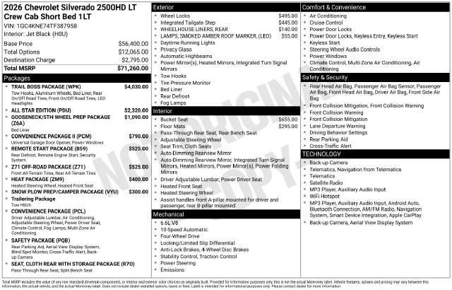 New 2026 Chevrolet Silverado 2500 HD LT Truck