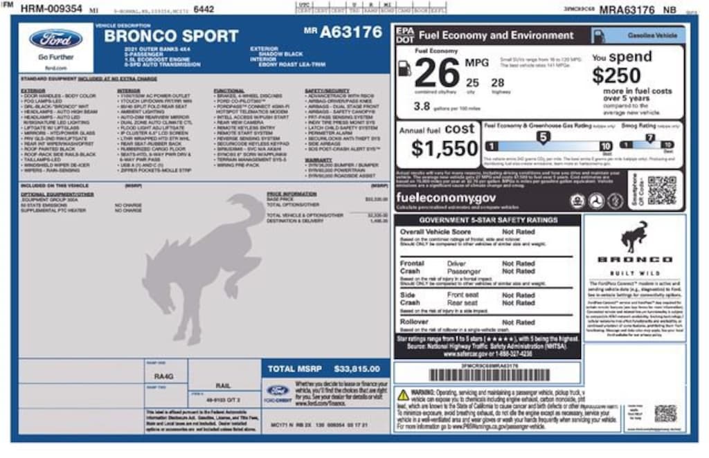 Used 2021 Ford Bronco Sport Outer Banks