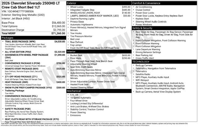 New 2026 Chevrolet Silverado 2500 HD LT Truck