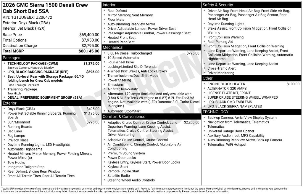 New 2026 GMC Sierra 1500 Denali Truck