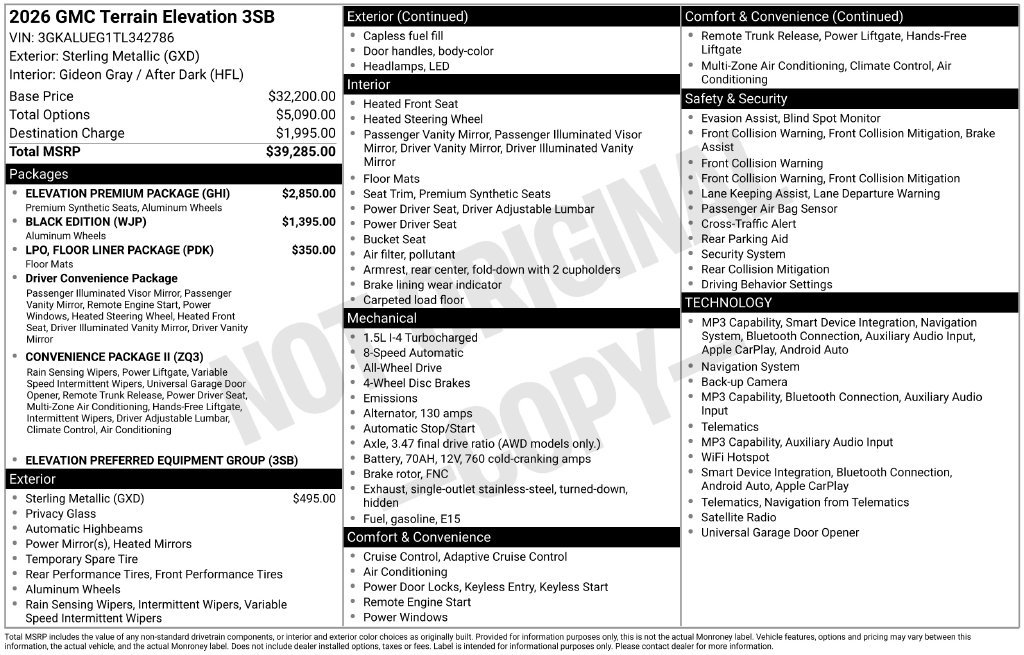 Used 2026 GMC Terrain Elevation SUV
