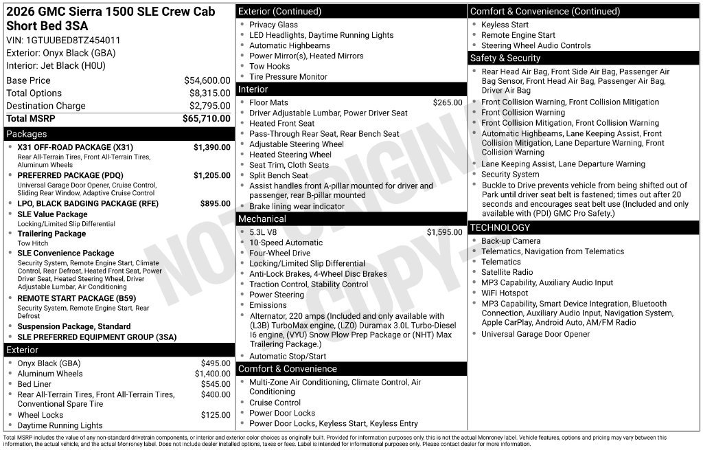 New 2026 GMC Sierra 1500 SLE Truck
