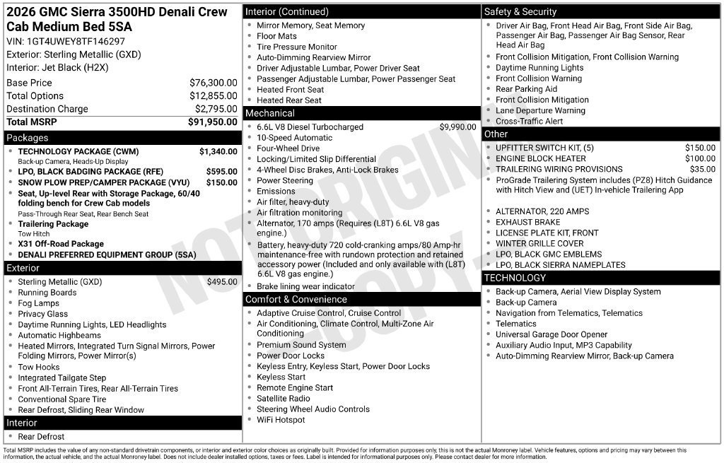 New 2026 GMC Sierra 3500 HD Denali Truck