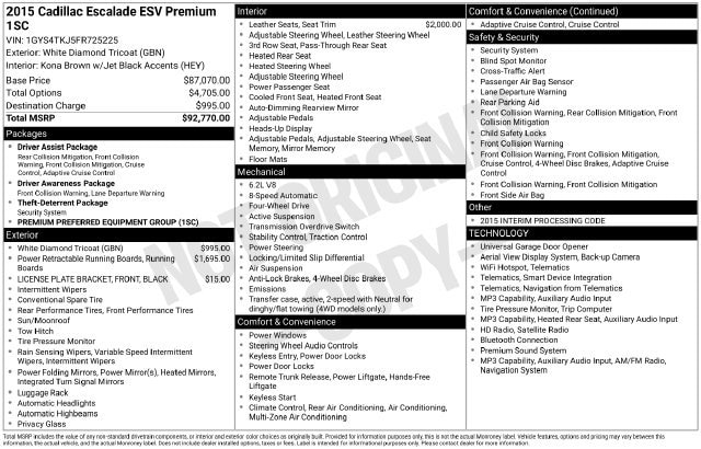 2015 Cadillac Escalade ESV