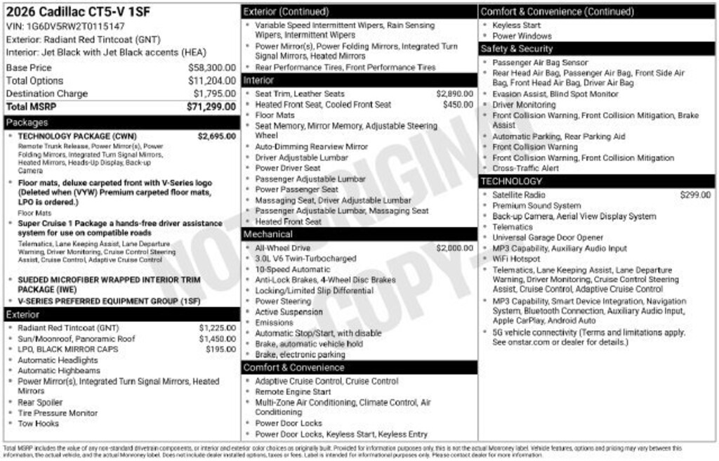 Used 2026 CADILLAC CT5-V V-Series Performance