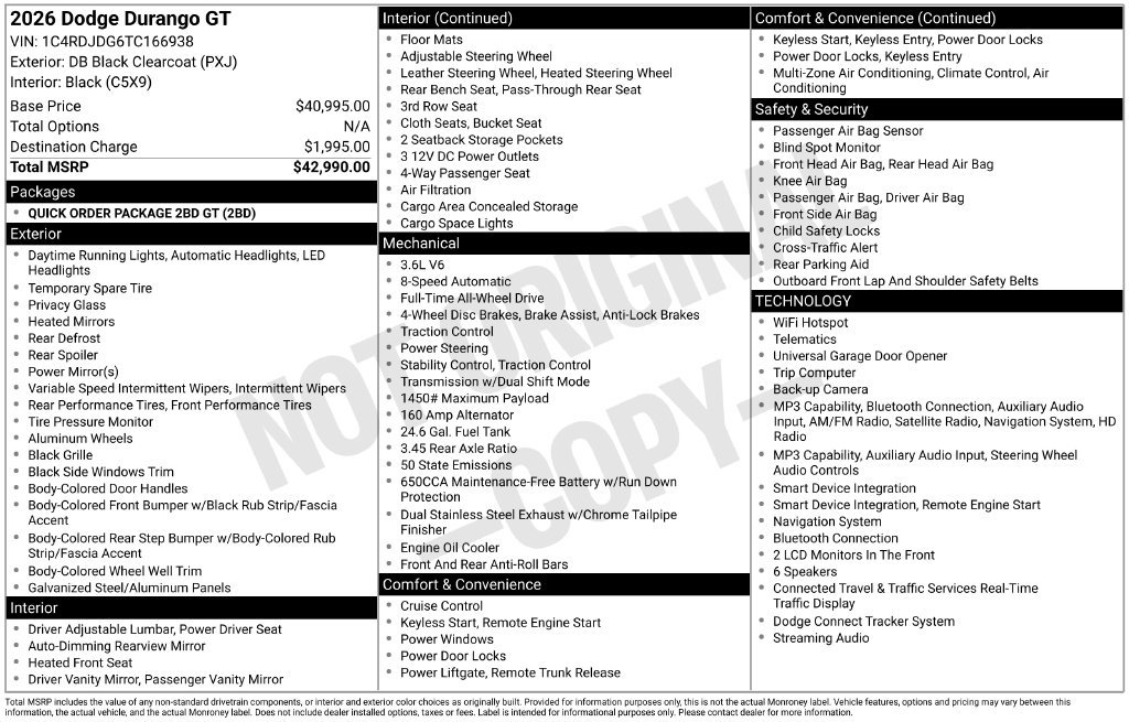 Used 2026 Dodge Durango GT