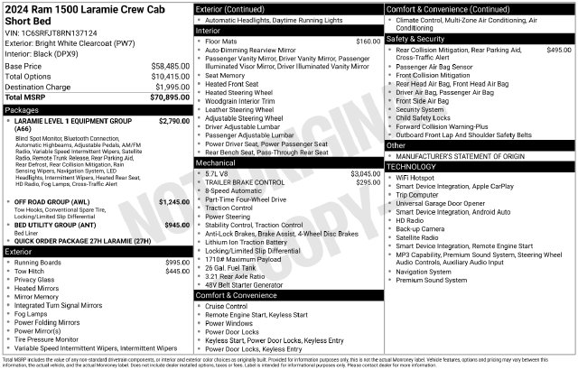 Used 2024 Ram 1500 Laramie Truck Crew Cab