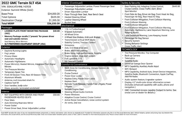 Used 2022 GMC Terrain SLT SUV