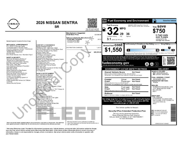 Used 2026 Nissan Sentra SR Sedan