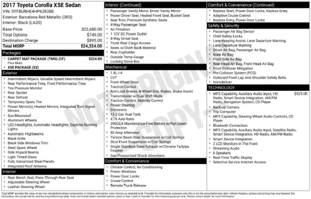 Used 2017 Toyota Corolla L Sedan