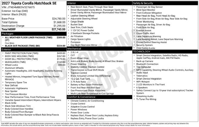2027 Toyota Corolla Hatchback