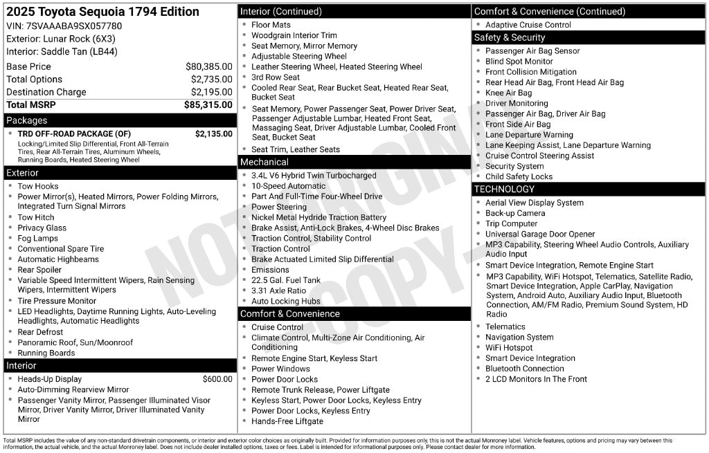 2025 Toyota Sequoia 1794 Edition