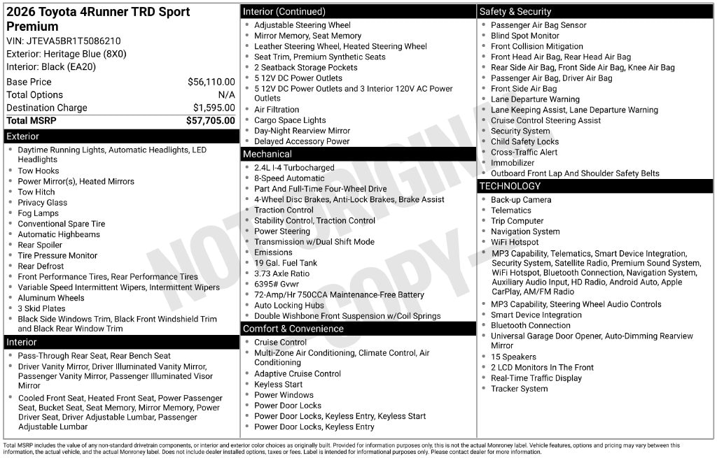 2026 Toyota 4Runner TRD Sport Premium